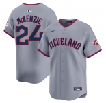 Men's Cleveland Guardians #24 Triston McKenzie Gray 2025 Alternate Limited Stitched Baseball Jersey