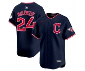 Men's Cleveland Guardians #24 Triston McKenzie Navy 2025 Alternate Limited Stitched Baseball Jersey