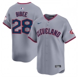 Men's Cleveland Guardians #28 Tanner Bibee Gray 2025 Alternate Limited Stitched Baseball Jersey