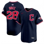 Men's Cleveland Guardians #28 Tanner Bibee Navy 2025 Alternate Limited Stitched Baseball Jersey