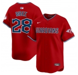 Men's Cleveland Guardians #28 Tanner Bibee Red Alternate Limited Stitched Baseball Jersey