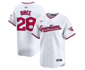 Men's Cleveland Guardians #28 Tanner Bibee White Home Limited Stitched Baseball Jersey