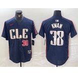 Men's Cleveland Guardians #38 Steven Kwan Number Navy 2024 City Connect Limited Stitched Jersey