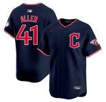 Men's Cleveland Guardians #41 Carlos Santana Navy 2025 Alternate Limited Stitched Baseball Jersey