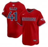 Men's Cleveland Guardians #41 Carlos Santana Red Alternate Limited Stitched Baseball Jersey