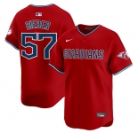Men's Cleveland Guardians #57 Shane Bieber Red Alternate Limited Stitched Baseball Jersey