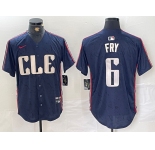 Men's Cleveland Guardians #6 David Fry Navy 2024 City Connect Limited Stitched Jersey