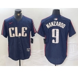 Men's Cleveland Guardians #9 Kyle Manzardo Navy 2024 City Connect Limited Stitched Jersey