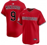 Men's Cleveland Guardians #9 Kyle Manzardo Red Alternate Limited Stitched Baseball Jersey