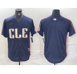Men's Cleveland Guardians Blank Navy 2024 City Connect Limited Stitched Jersey