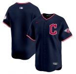 Men's Cleveland Guardians Blank Navy 2025 Alternate Limited Stitched Baseball Jersey