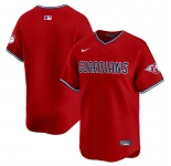 Men's Cleveland Guardians Blank Red Alternate Limited Stitched Baseball Jersey