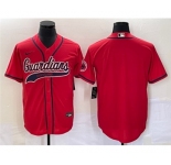 Men's Cleveland Guardians Blank Red With Patch Cool Base Stitched Baseball Jersey