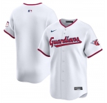 Men's Cleveland Guardians Blank White Home Limited Stitched Baseball Jersey