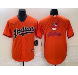 Men's Cleveland Guardians Orange Team Big Logo Cool Base Stitched Jersey