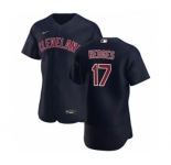 Men's Nike Cleveland Indians #17 Austin Hedges Navy Alternate 2020 Authentic Player Baseball Jersey