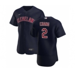 Men's Nike Cleveland Indians #2 Yu Chang Navy Alternate 2020 Authentic Player Baseball Jersey