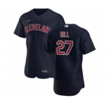 Men's Nike Cleveland Indians #27 Cam Hill Navy Alternate 2020 Authentic Player Baseball Jersey