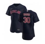 Men's Nike Cleveland Indians #30 Tyler Naquin Navy Alternate 2020 Authentic Player Baseball Jersey