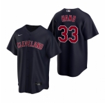 Men's Nike Cleveland Indians #33 Brad Hand Navy Alternate Stitched Baseball Jersey