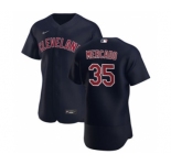 Men's Nike Cleveland Indians #35 Oscar Mercado Navy Alternate 2020 Authentic Player Baseball Jersey