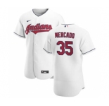 Men's Nike Cleveland Indians #35 Oscar Mercado White Home 2020 Authentic Team Baseball Jersey