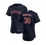 Men's Nike Cleveland Indians #38 Cal Quantrill Navy Alternate 2020 Authentic Player Baseball Jersey