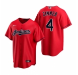 Men's Nike Cleveland Indians #4 Bradley Zimmer Red Alternate Stitched Baseball Jersey