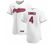 Men's Nike Cleveland Indians #4 Bradley Zimmer White Home 2020 Authentic Team Baseball Jersey
