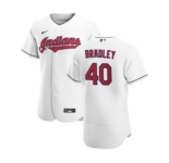 Men's Nike Cleveland Indians #40 Bobby Bradley White Home 2020 Authentic Team Baseball Jersey