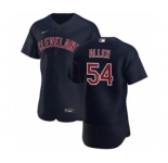 Men's Nike Cleveland Indians #54 Logan Allen Navy Alternate 2020 Authentic Player Baseball Jersey