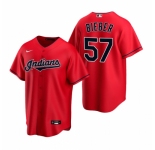 Men's Nike Cleveland Indians #57 Shane Bieber Red Alternate Stitched Baseball Jersey