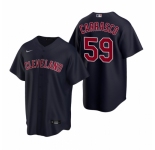 Men's Nike Cleveland Indians #59 Carlos Carrasco Navy Alternate Stitched Baseball Jersey