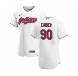 Men's Nike Cleveland Indians #90 Adam Cimber White Home 2020 Authentic Team Baseball Jersey