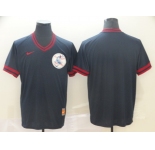 Men's Nike Cleveland Indians Blank Navy Blue M&N MLB Jersey