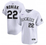Men's Colorado Rockies #22 Mickey Moniak White Home Limited Stitched Baseball Jersey