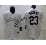 Men's Colorado Rockies #23 Kris Bryant White Stitched MLB Cool Base Nike Jersey