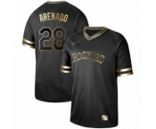 Men's Colorado Rockies #28 Nolan Arenado Authentic Black Gold Fashion Baseball Jersey