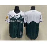 Men's Colorado Rockies Blank Green 2022 City Connect Cool Base Stitched Jersey