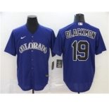 Men's Nike Colorado Rockies #19 Charlie Blackmon Purple 2020 Baseball Cool Base Jersey