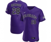 Men's Nike Colorado Rockies #28 Nolan Arenado 2020 Purple Alternate Authentic Player Baseball Jersey
