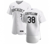 Men's Nike Colorado Rockies #38 Ryan Castellani White Home 2020 Authentic Player Baseball Jersey