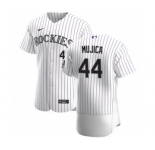 Men's Nike Colorado Rockies #44 Jose Mujica White Home 2020 Authentic Player Baseball Jersey