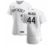 Men's Nike Colorado Rockies #44 Jose Mujica White Home 2020 Authentic Player Baseball Jersey