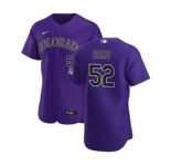 Men's Nike Colorado Rockies #52 Daniel Bard Purple Alternate 2020 Authentic Player Baseball Jersey