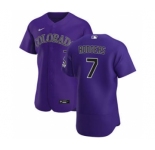 Men's Nike Colorado Rockies #7 Brendan Rodgers Purple Alternate 2020 Authentic Player Baseball Jersey