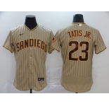 Men's Majestic San Diego Padres #23 Fernando Tatis Jr. Grey Strip Flexbase Authentic Collection MLB Jersey