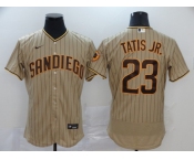 Men's Majestic San Diego Padres #23 Fernando Tatis Jr. Grey Strip Flexbase Authentic Collection MLB Jersey