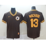 Men's Nike Diego Padres  #13 Manny Machado Brown Throwback MLB Jersey