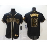 Men's Nike Padres #19 Tony Gwynn Black Gold 2020 Baseball FlexBase Jersey